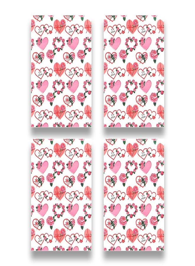Geluode To Mom Mother's Day Gift Wrapping Paper, Pink Love Heart Rose Wrapping Paper, 4 sheets 20x28 inches per sheet, Gift Wrap paper for Mother's Day, Mom's Birthday, Valentine's Day - Image 3